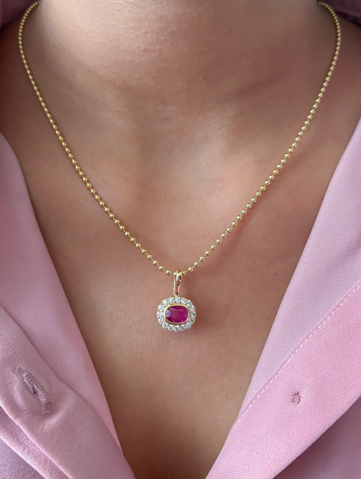 JPPD-1530/13920 Ruby Diamond Pendant | 18K