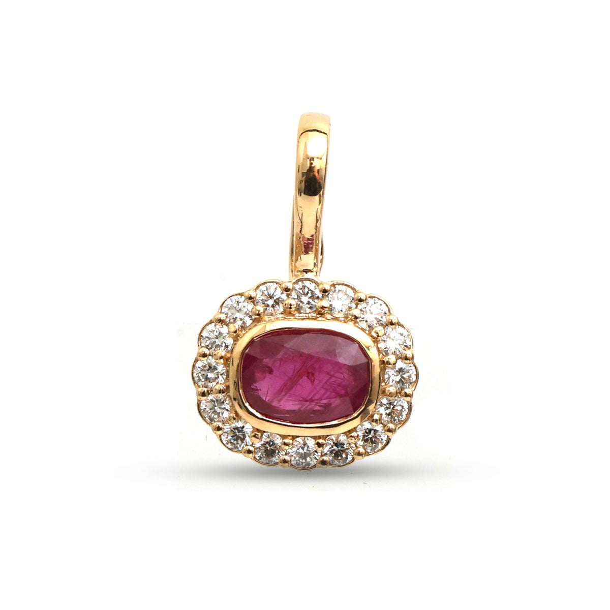 JPPD-1530/13920 Ruby Diamond Pendant | 18K
