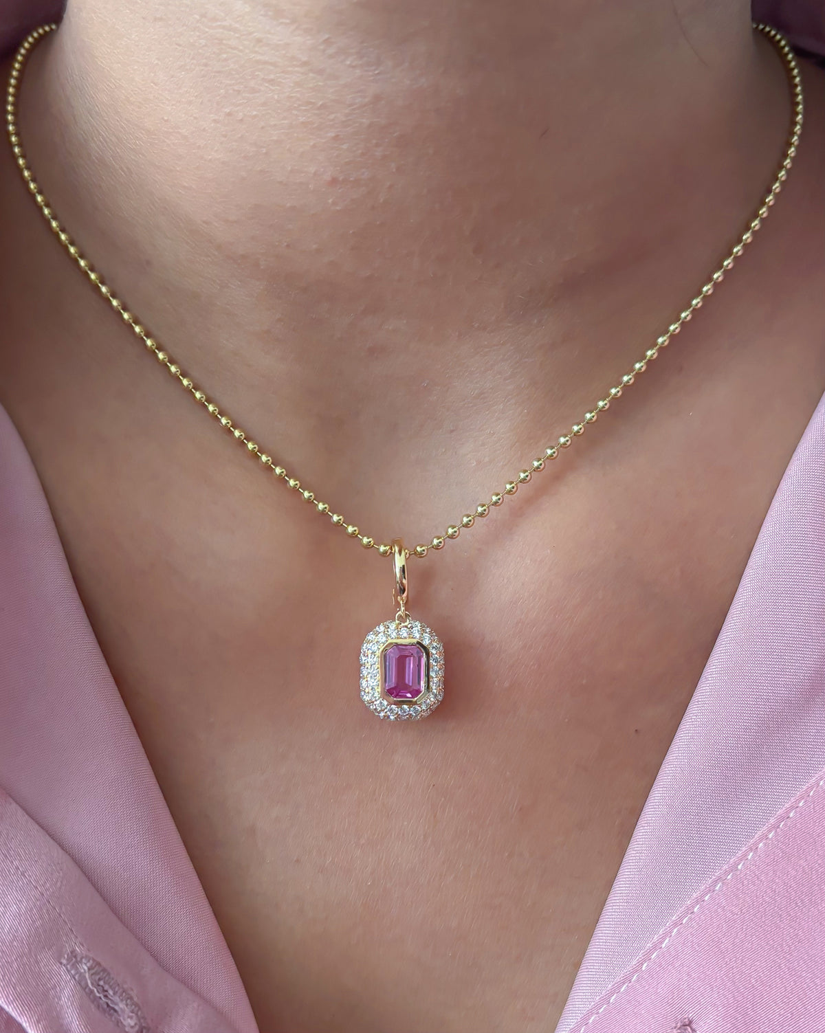 JPPD-1531/13921 Pink Sapphire Diamond Pendant | 18K