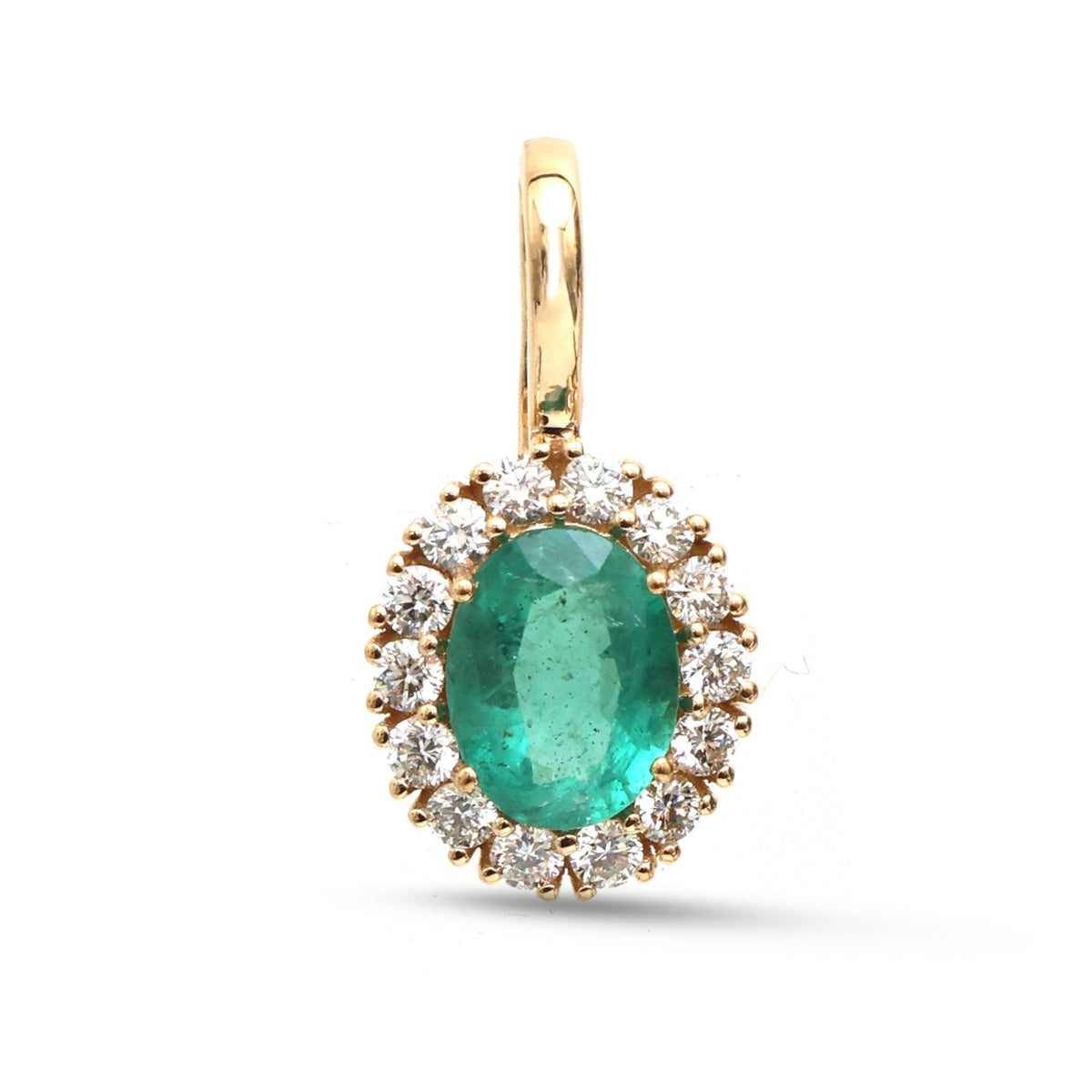 JPPD-1532/13922 Emerald Diamond Pendant | 18K