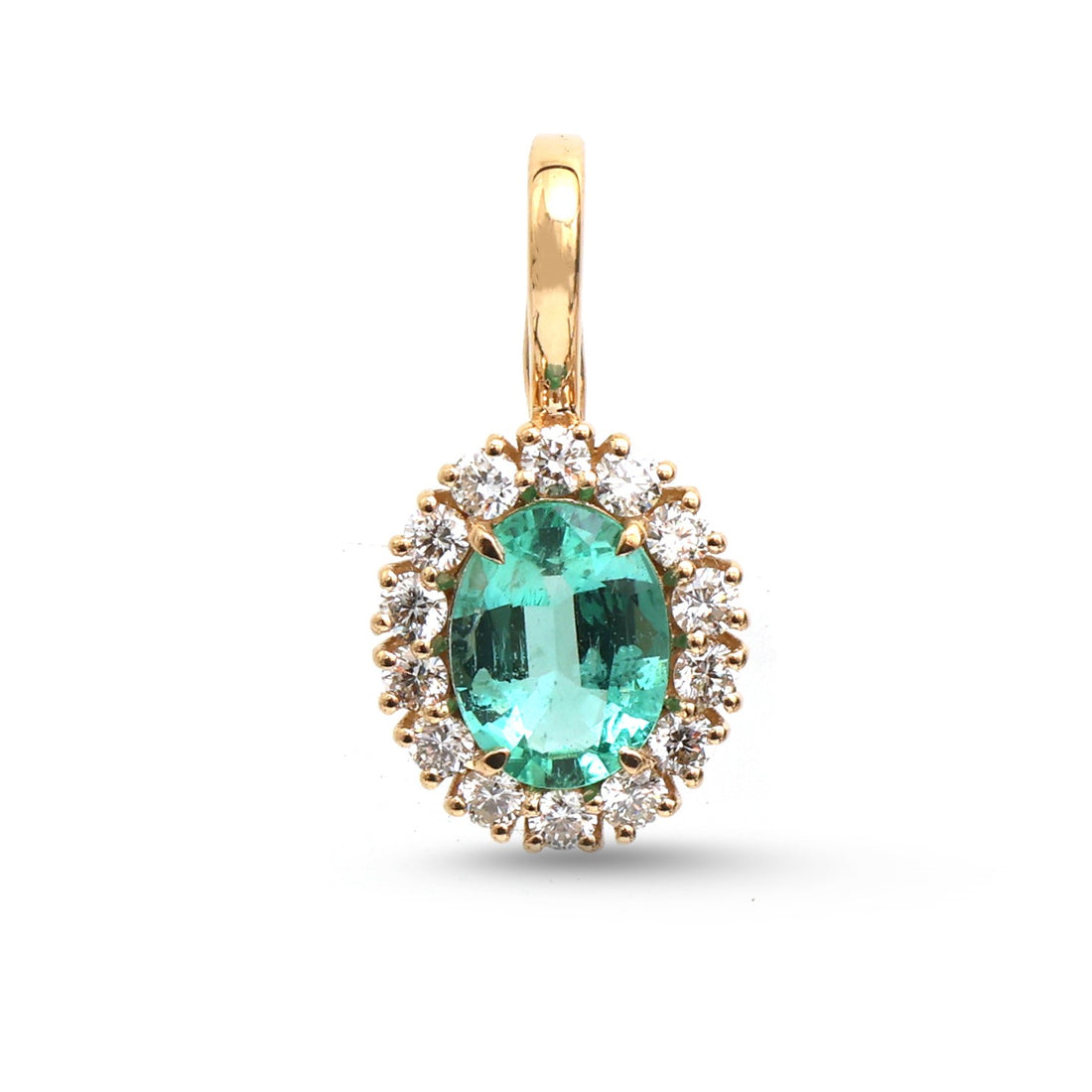 JPPD-1533/13923 Emerald Diamond Pendant | 18K