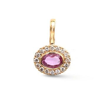 JPPD-1535/13925 Pink Sapphire Diamond Pendant | 18K