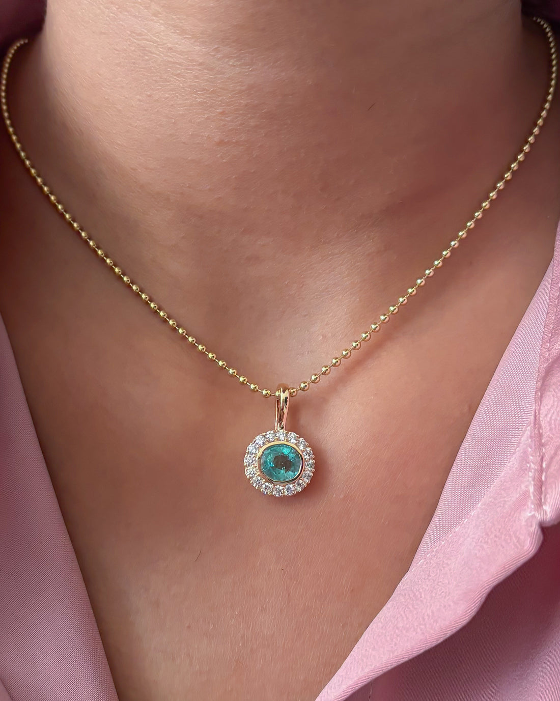 JPPD-1538/13928 Emerald Diamond Pendant | 14K