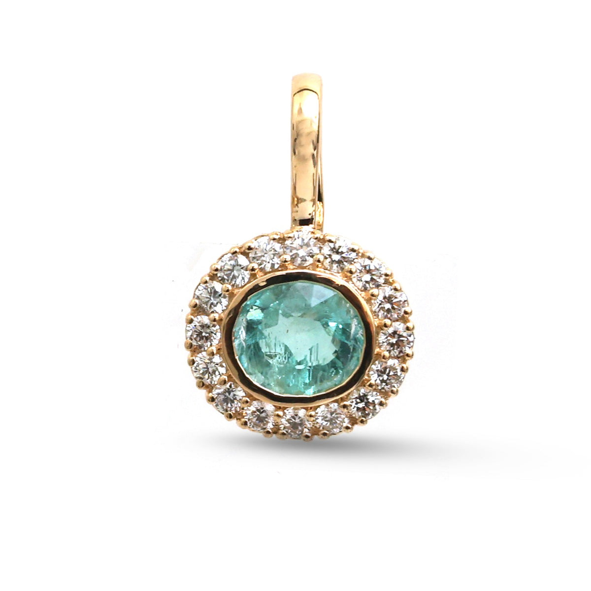 JPPD-1538/13928 Emerald Diamond Pendant | 14K