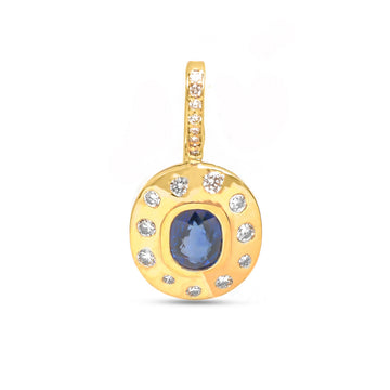 JPPD-1548/13988 Blue Sapphire Diamond Pendant | 18K