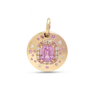 JPPD-1561/14009 Pink Sapphire Kunzite Diamond Pendant | 14K