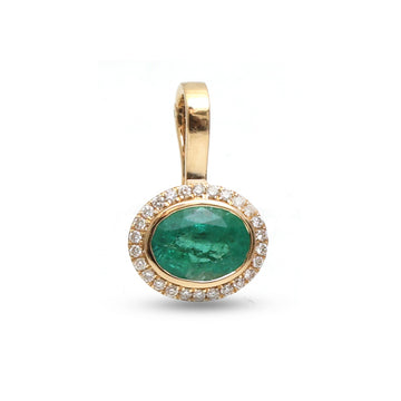 JPPD-1567/14024 Diamond Emerald Pendant | 18K