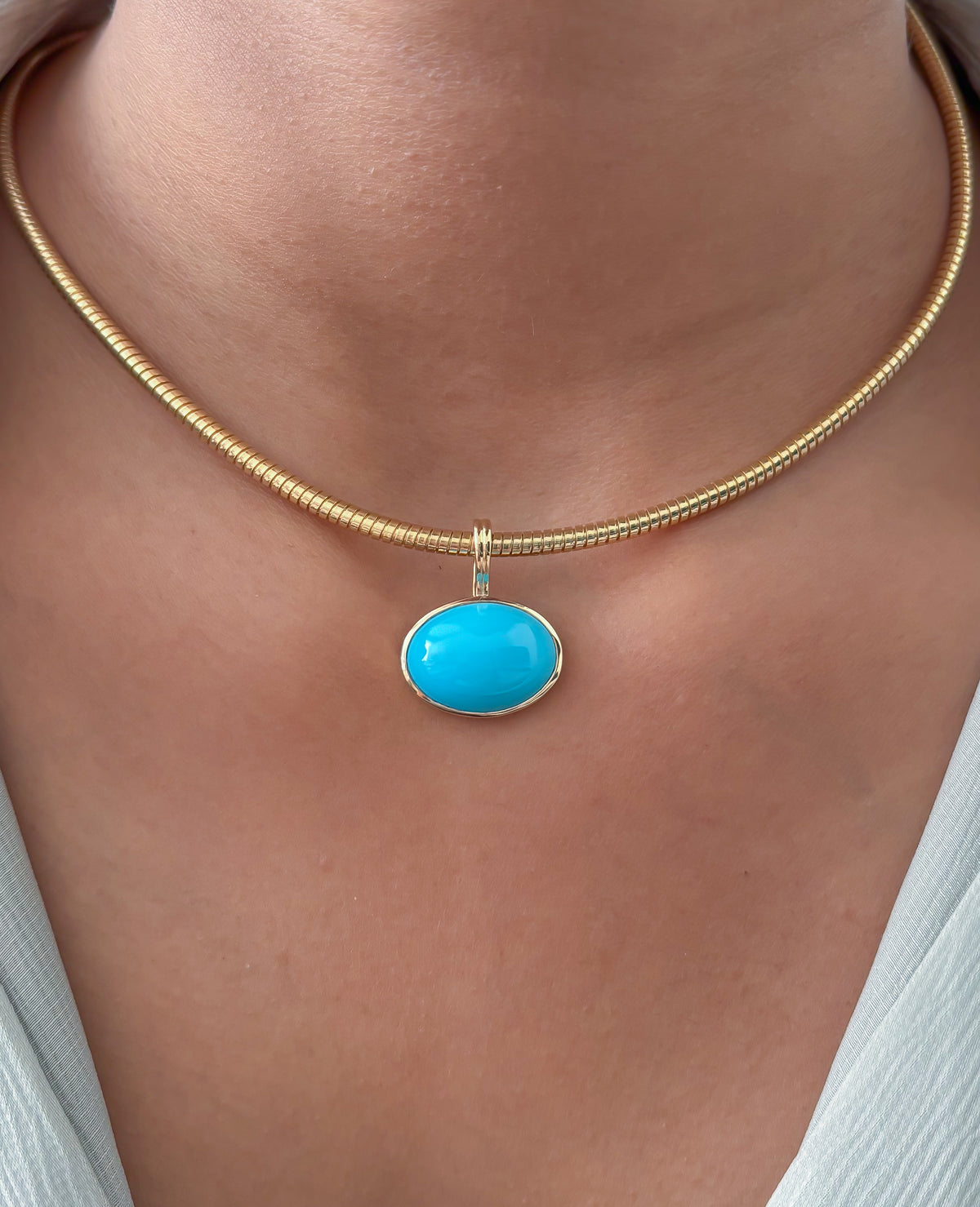 JPPD-1569/14027 Turquoise Pendant | 14K