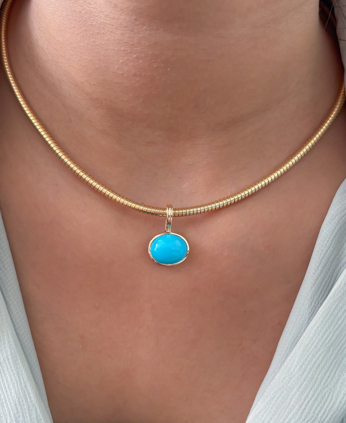 JPPD-1570/14028 Turquoise Pendant | 14K
