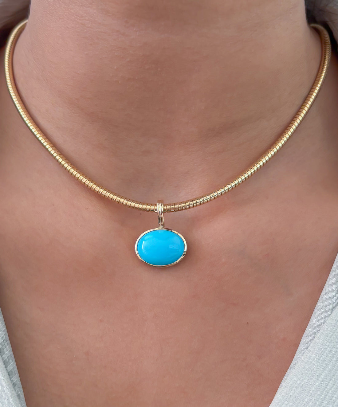 JPPD-1571/14029 Turquoise Pendant | 14K