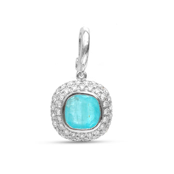 JPPD-1572/14030 Paraiba Tourmaline Diamond Pendant | 18K