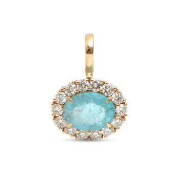 JPPD-1575/14042 Paraiba Tourmaline Diamond Pendant | 18K