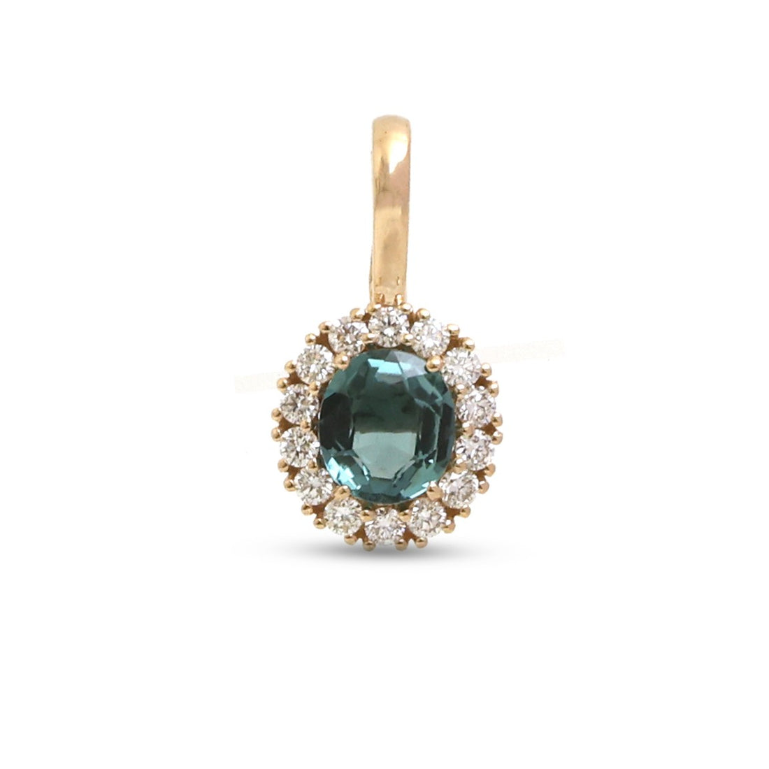JPPD-1576/14043 Tourmaline Mix Diamond Pendant | 14K