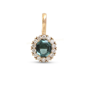 JPPD-1576/14043 Tourmaline Mix Diamond Pendant | 14K