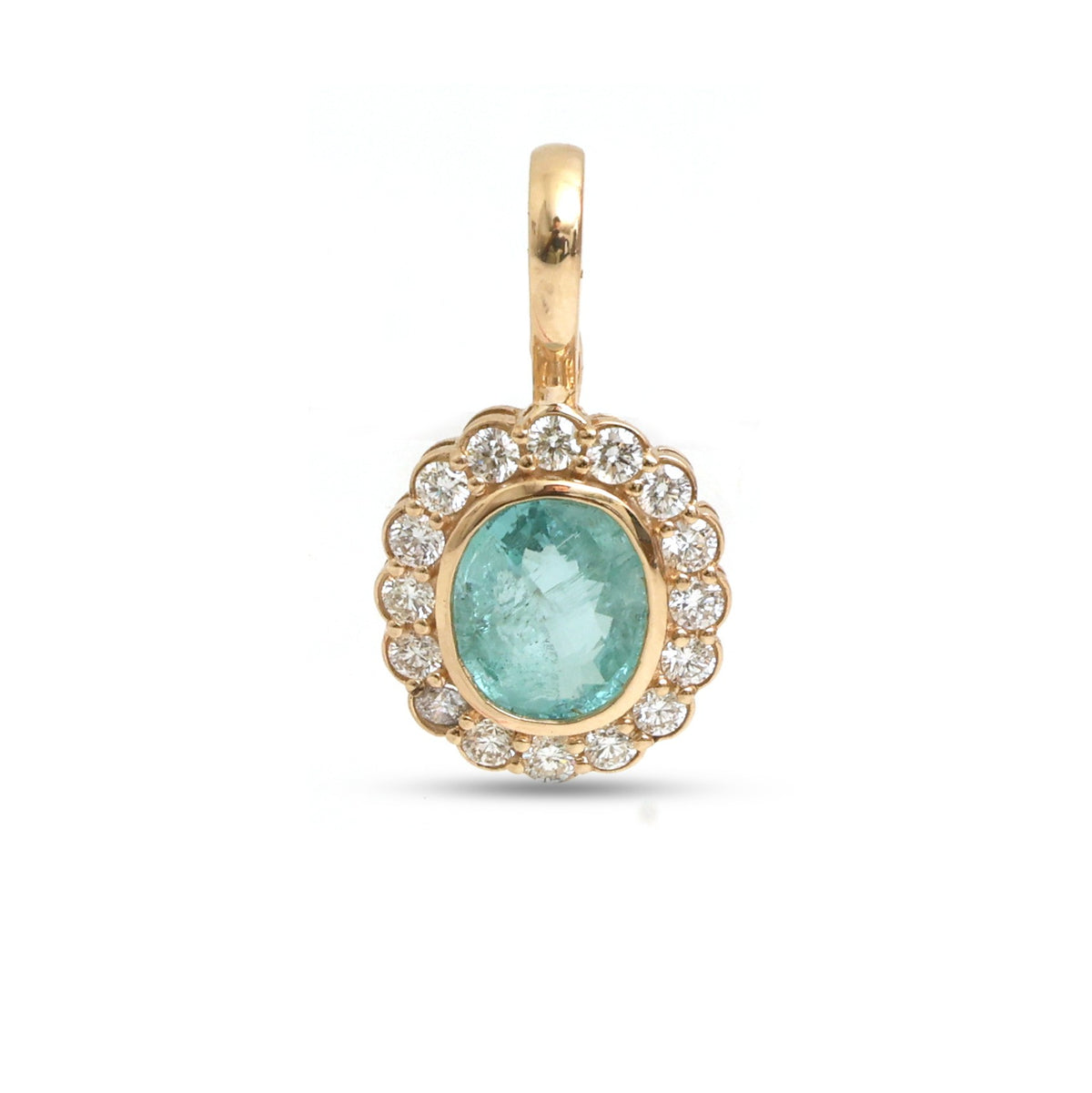 JPPD-1578/14045 Paraiba Tourmaline Diamond Pendant | 18K