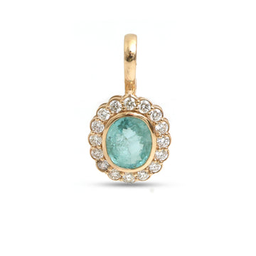 JPPD-1578/14045 Paraiba Tourmaline Diamond Pendant | 18K
