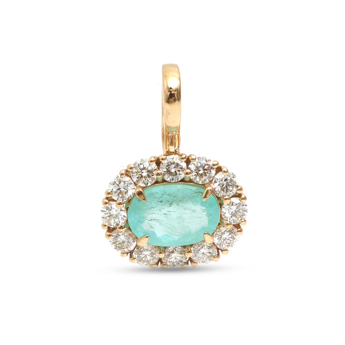 JPPD-1583/14050 Paraiba Tourmaline Diamond Pendant | 18K