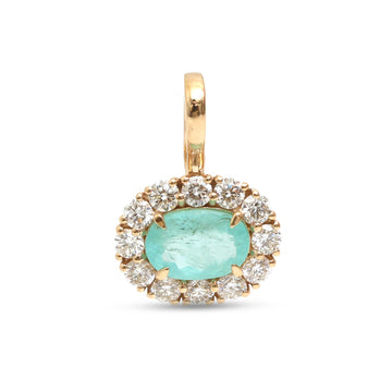 JPPD-1583/14050 Paraiba Tourmaline Diamond Pendant | 18K