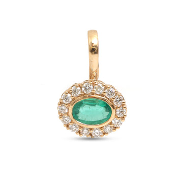 JPPD-1584/14051 Emerald Diamond Pendant | 18K