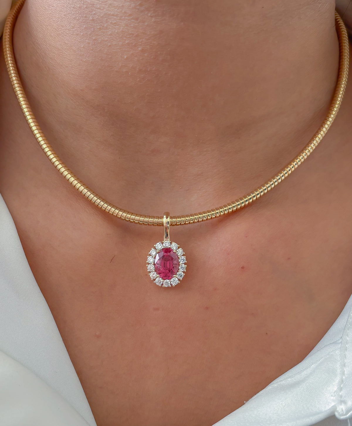 JPPD-1585/14052 Tourmaline Mix Diamond Pendant | 14K