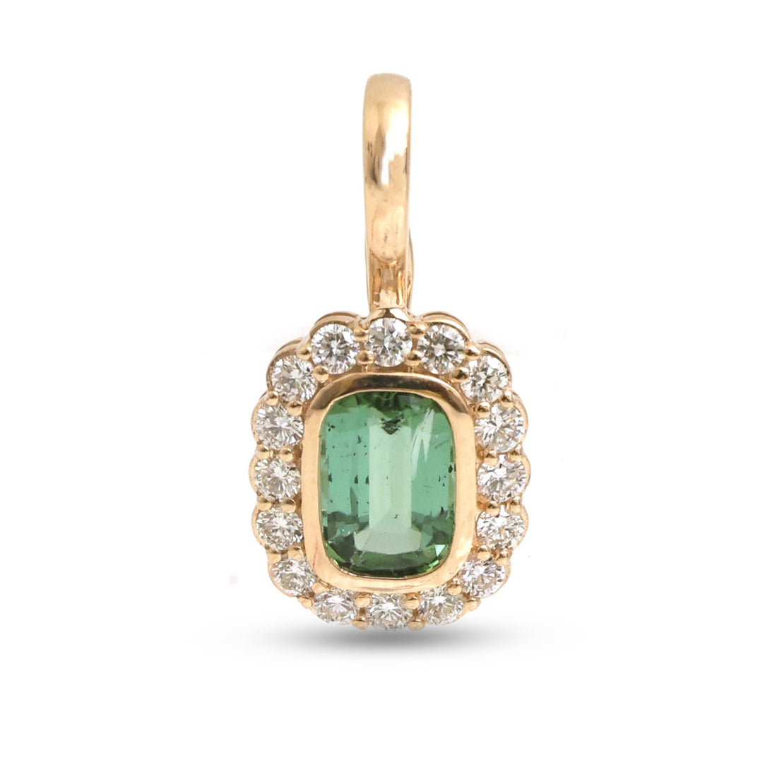 JPPD-1588/14055 Tourmaline Mix Diamond Pendant | 14K