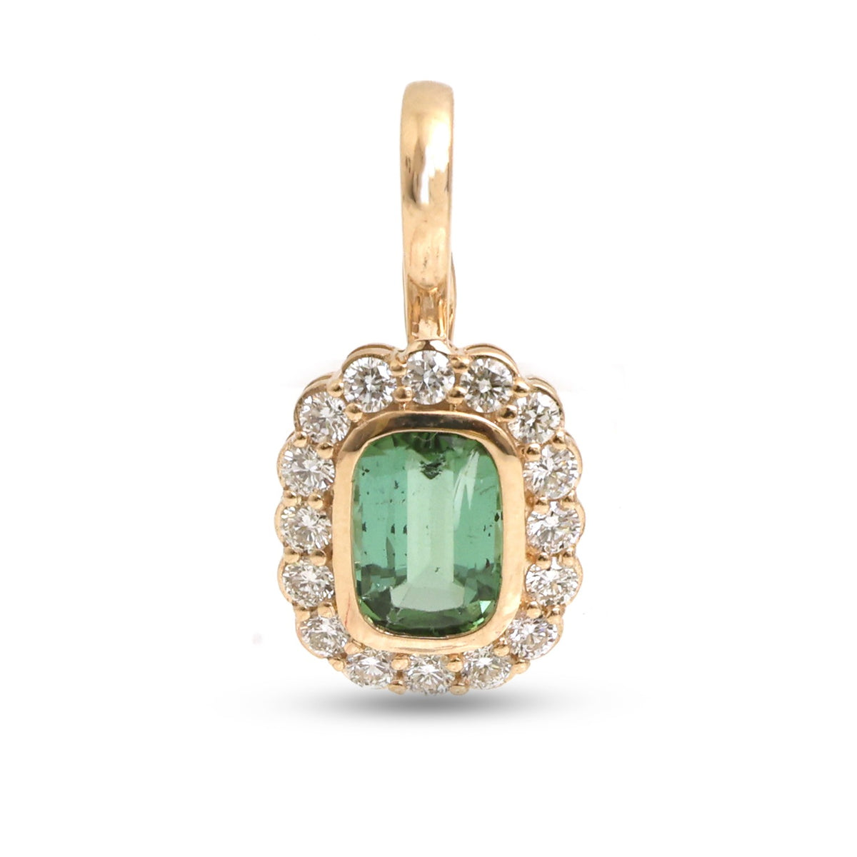 JPPD-1588/14055 Tourmaline Mix Diamond Pendant | 14K