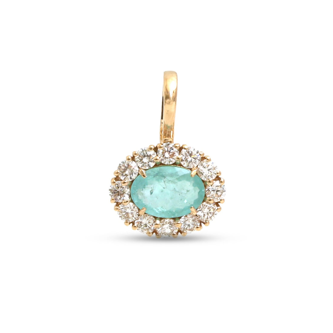 JPPD-1589/14056 Paraiba Tourmaline Diamond Pendant | 18K