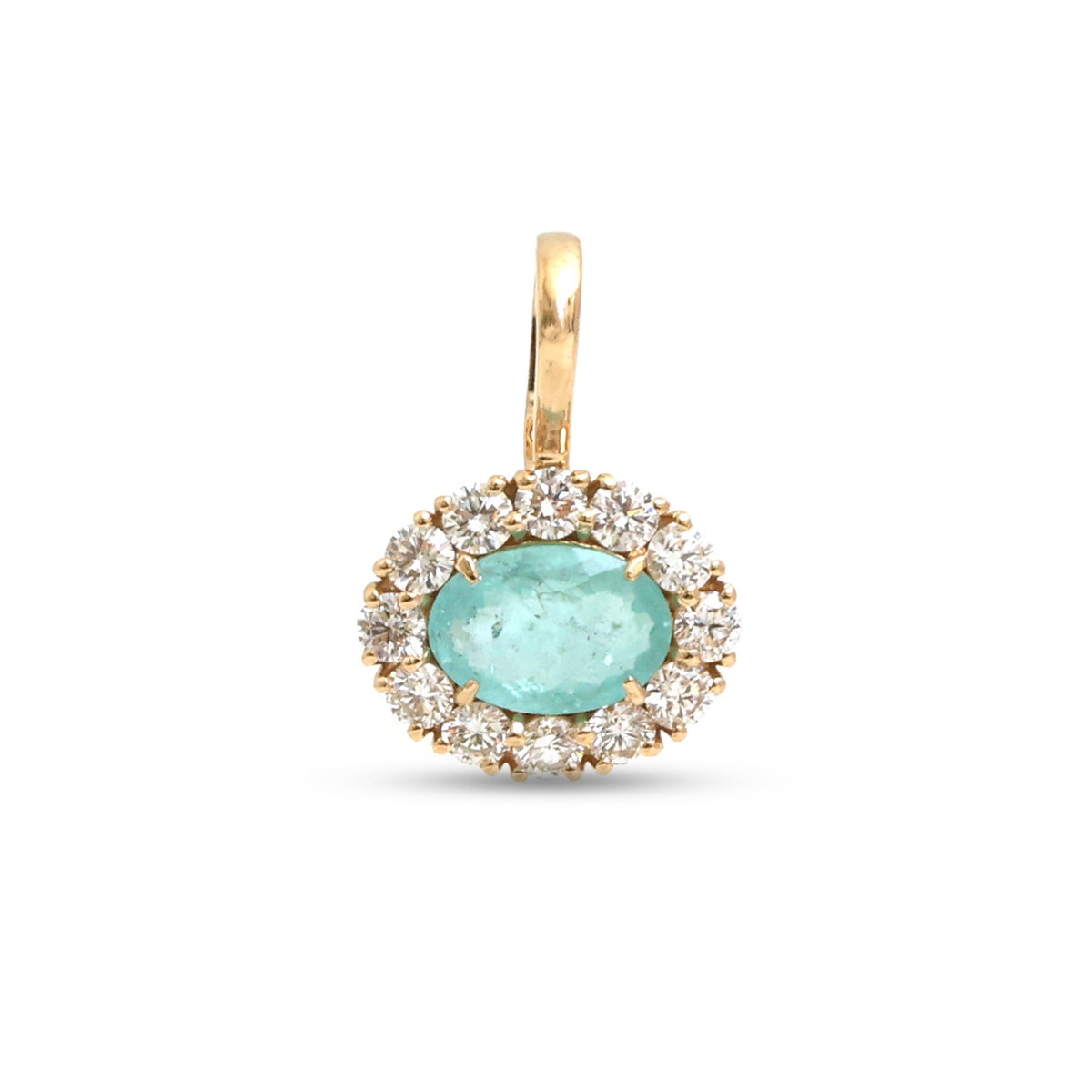 JPPD-1589/14056 Paraiba Tourmaline Diamond Pendant | 18K