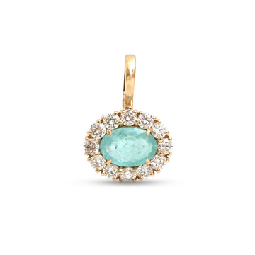 JPPD-1589/14056 Paraiba Tourmaline Diamond Pendant | 18K