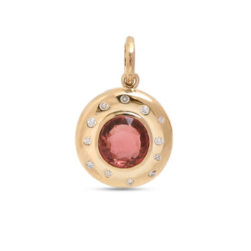 JPPD-1590/14057 Tourmaline Mix Diamond Pendant | 14K