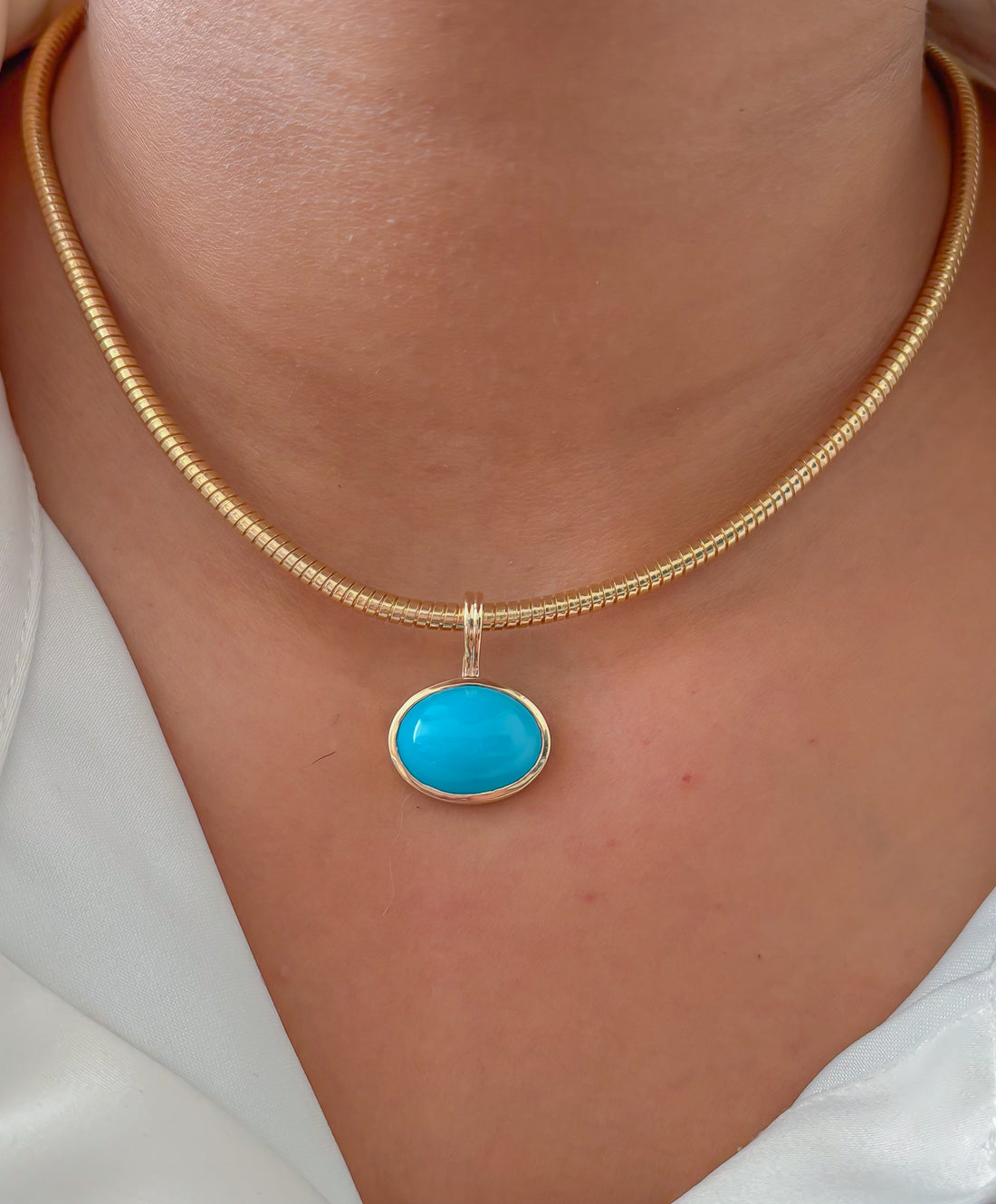 JPPD-1591/14058 Turquoise Pendant | 14K