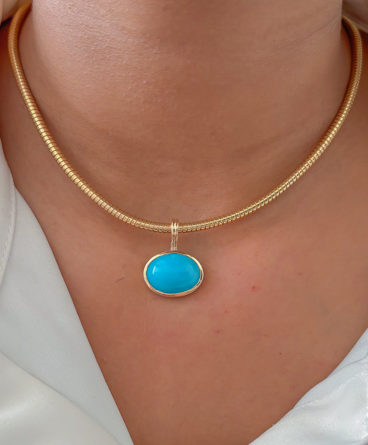 JPPD-1591/14058 Turquoise Pendant | 14K