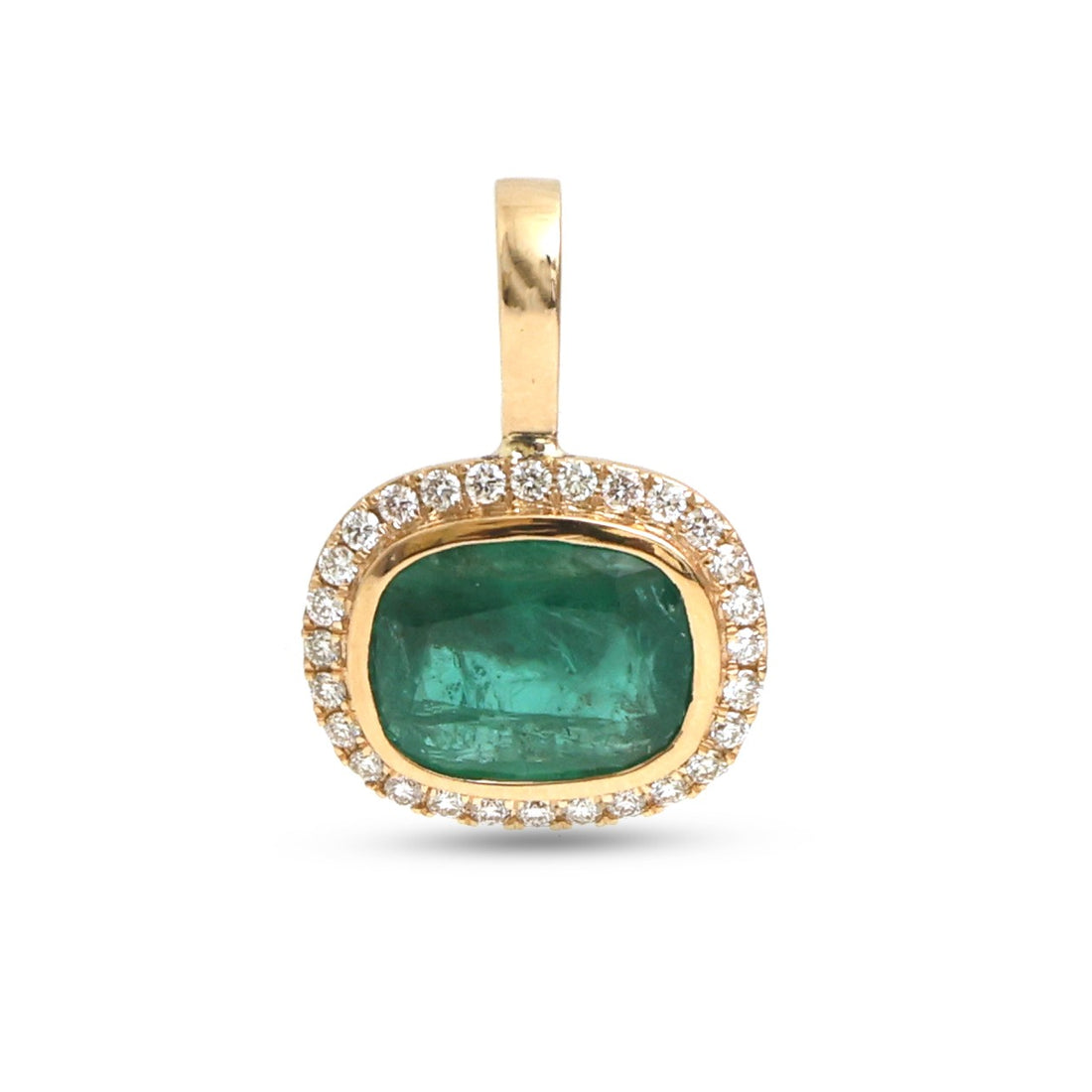 JPPD-1592/14060 Diamond Emerald Pendant | 18K