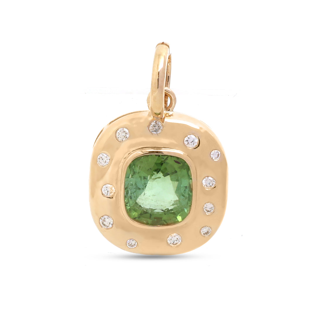 JPPD-1594/14081 Tourmaline Mix Diamond Pendant | 14K