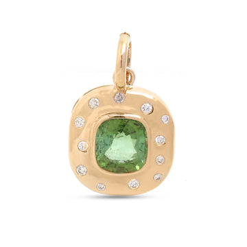 JPPD-1594/14081 Tourmaline Mix Diamond Pendant | 14K