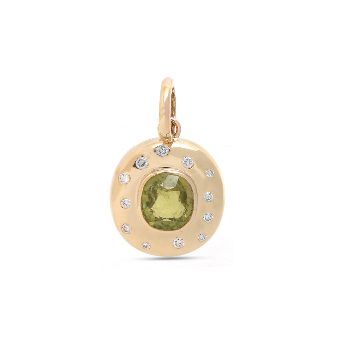 JPPD-1595/14082 Tourmaline Mix Diamond Pendant | 14K