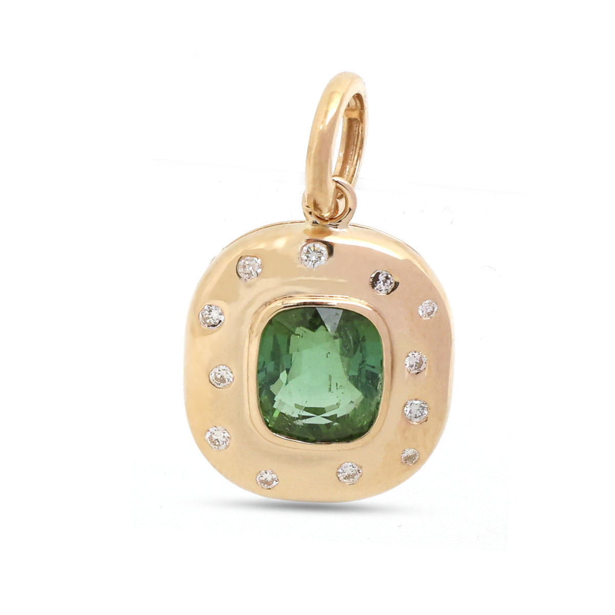 JPPD-1597/14084 Tourmaline Mix Diamond Pendant | 14K