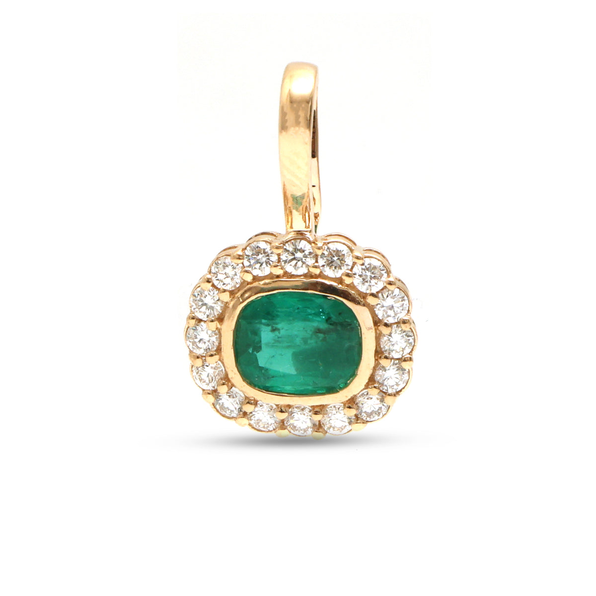 JPPD-1598/14085 Emerald Diamond Pendant | 18K
