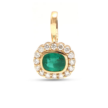 JPPD-1598/14085 Emerald Diamond Pendant | 18K