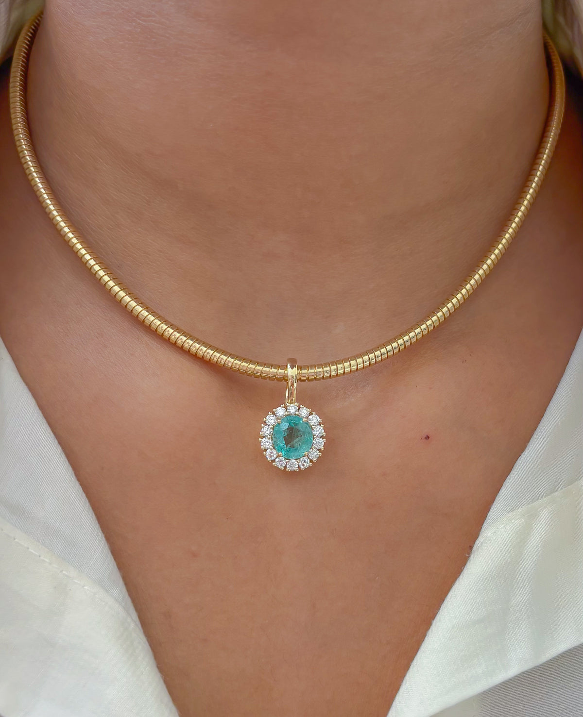 JPPD-1601/14088 Emerald Diamond Pendant | 14K