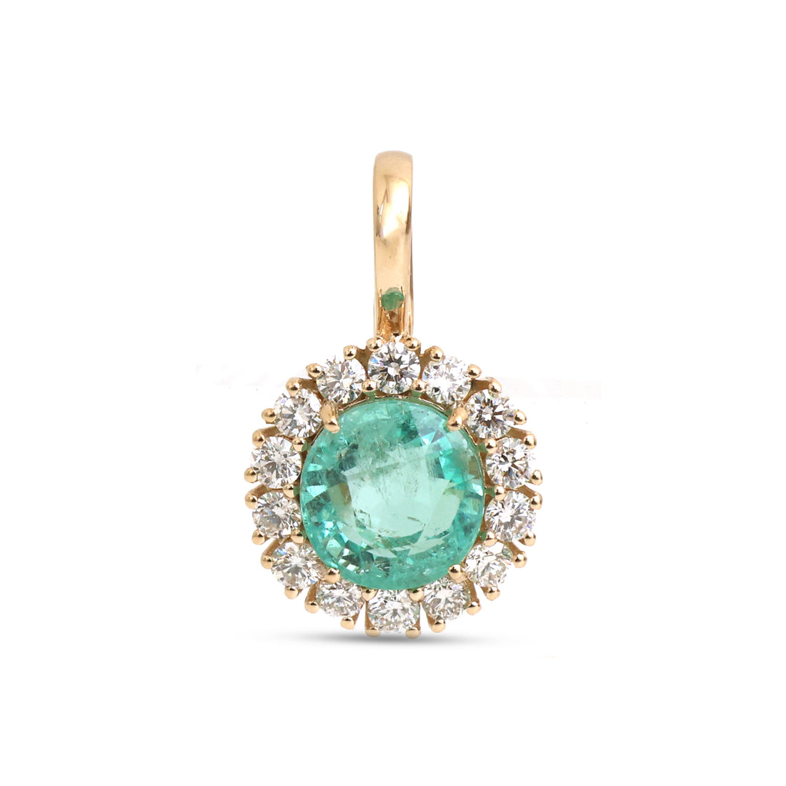 JPPD-1601/14088 Emerald Diamond Pendant | 14K