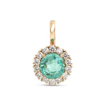 JPPD-1601/14088 Emerald Diamond Pendant | 14K