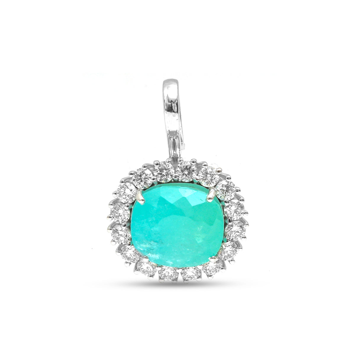 JPPD-1608/14095 Paraiba Tourmaline Diamond Pendant | 18K