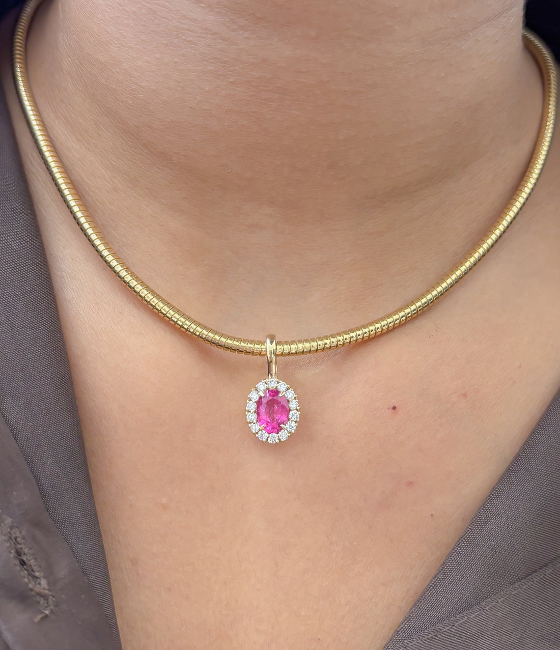 JPPD-1624/14115 Tourmaline Mix Diamond Pendant | 14K