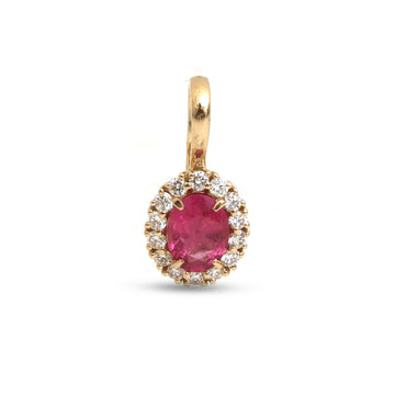 JPPD-1624/14115 Tourmaline Mix Diamond Pendant | 14K