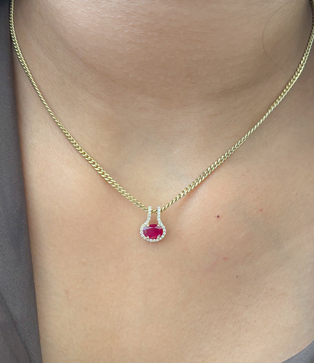JPPD-1634/14134 Diamond Ruby Pendant | 18K