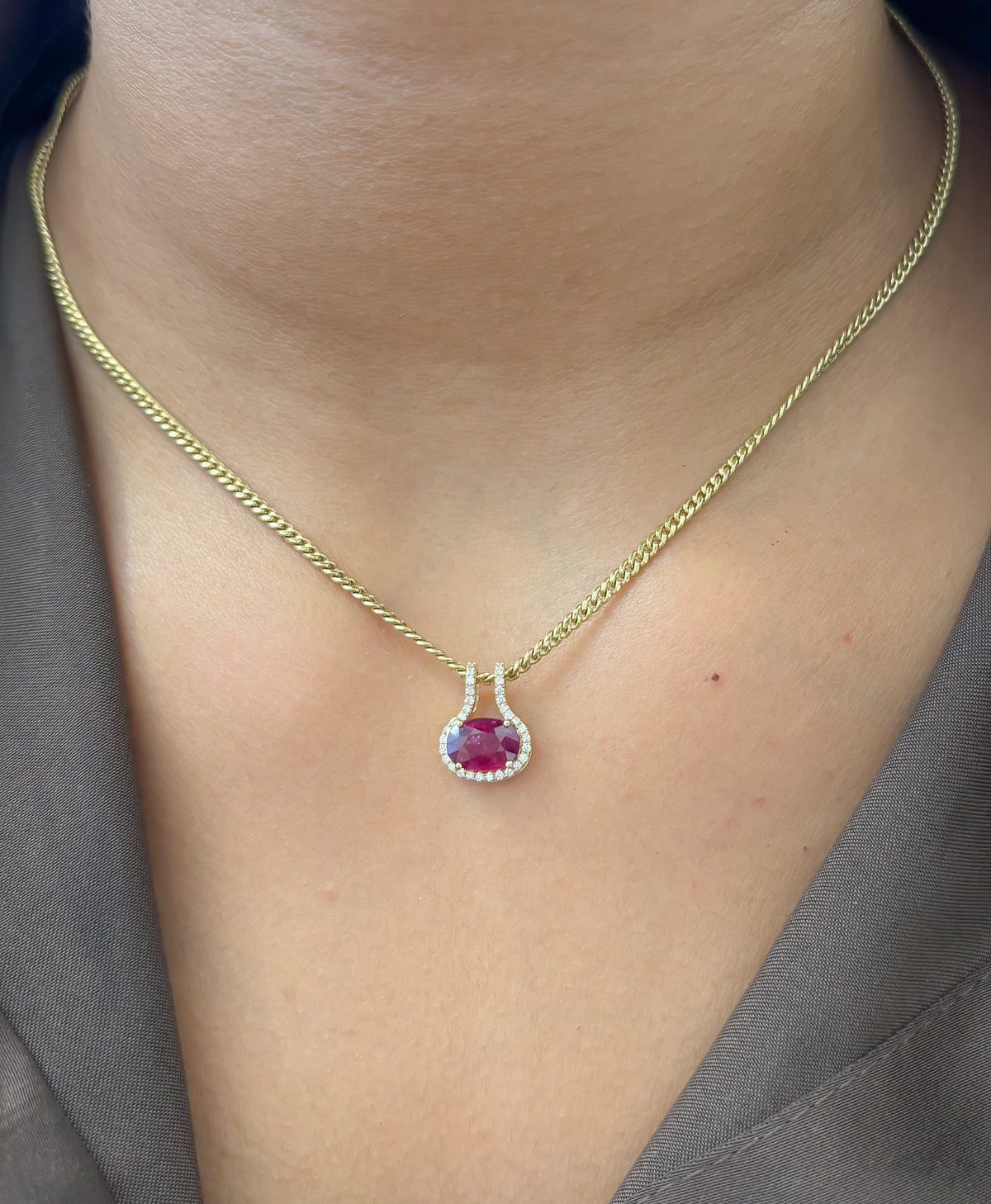 JPPD-1635/14135 Diamond Ruby Pendant | 18K
