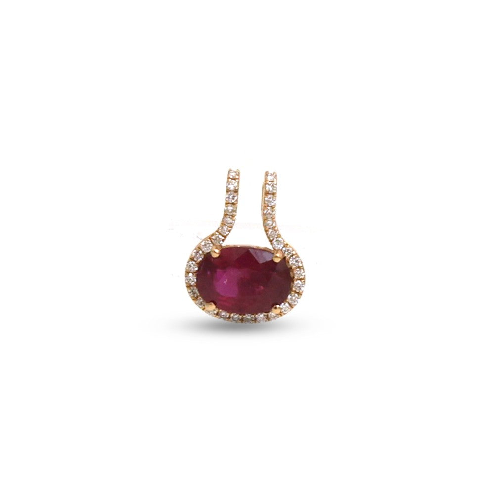 JPPD-1635/14135 Diamond Ruby Pendant | 18K