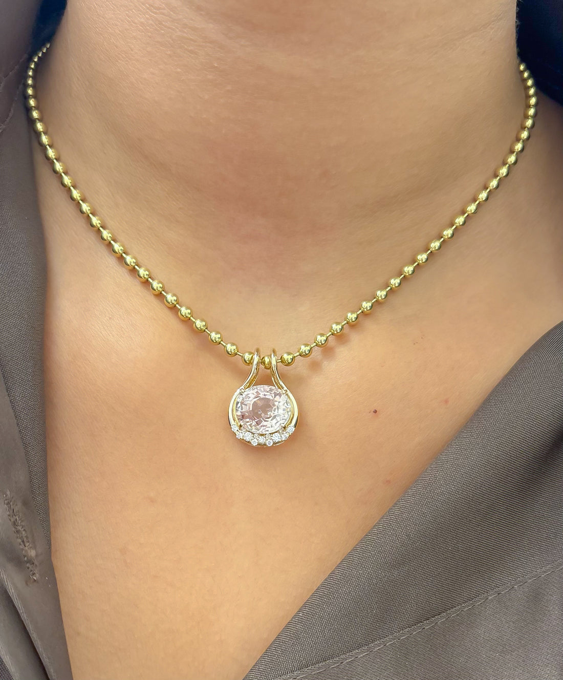 JPPD-1638/14138 Tourmaline Mix Diamond Pendant | 14K