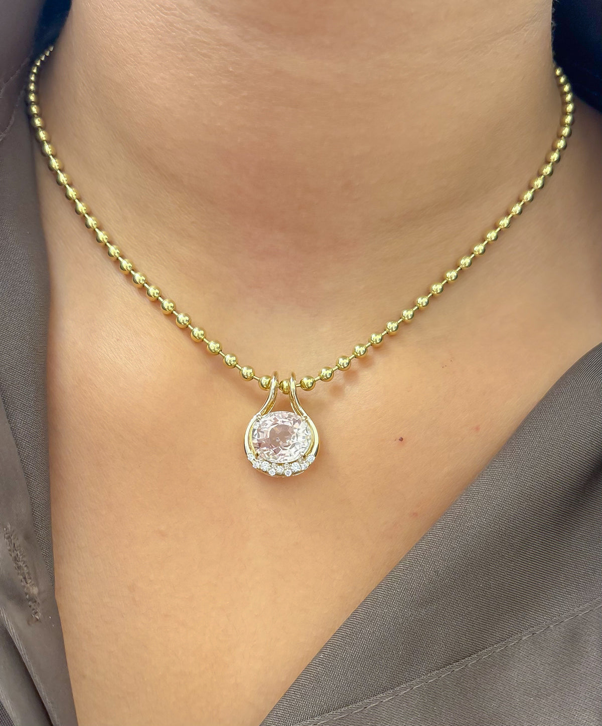 JPPD-1638/14138 Tourmaline Mix Diamond Pendant | 14K